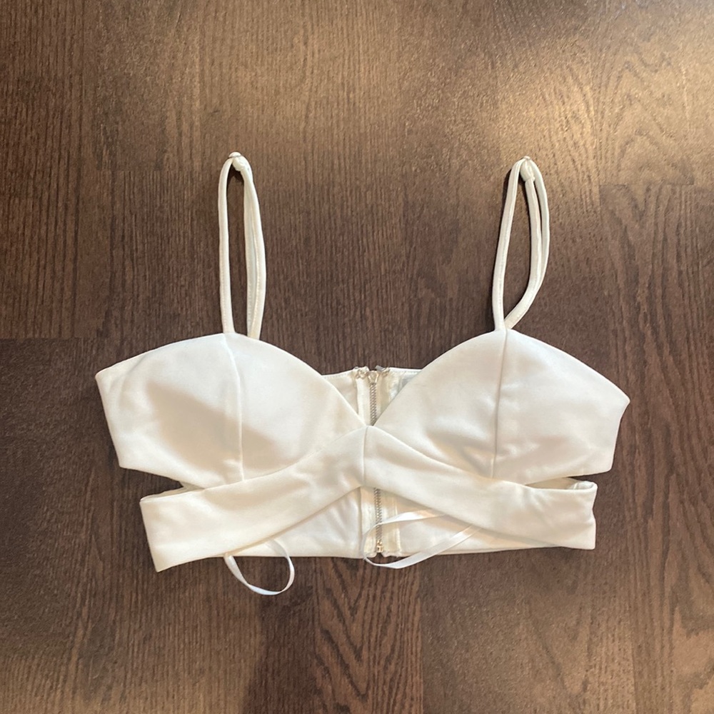 Cropped top with cutouts